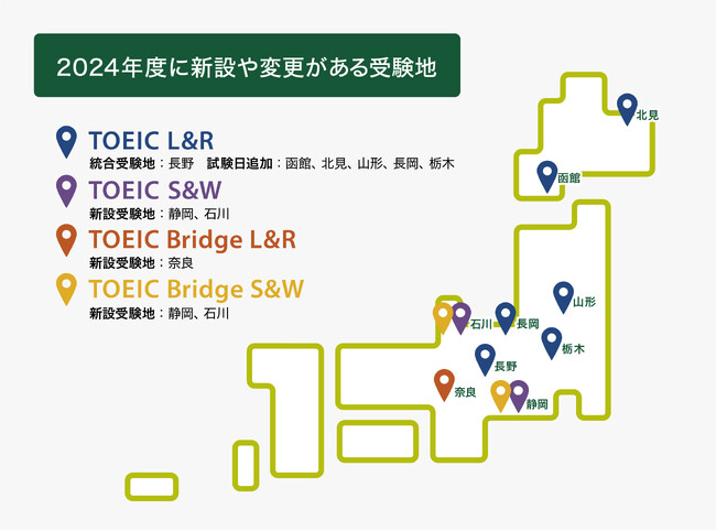 2024年度 TOEIC(R) Program 受験地統合・追加、実施増回についてのお知らせ