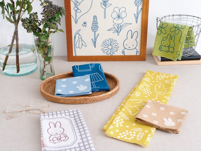 世界中で愛されるミッフィーが春らしいデザインの手ぬぐいと小風呂敷に「miffy ＆かまわぬ ～暮らしの文様～ vol.6」が発売決定