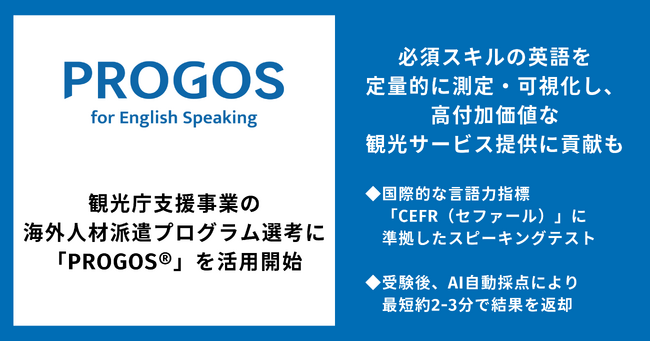 観光庁支援事業の海外人材派遣プログラム選考に「PROGOS(R)」を活用開始