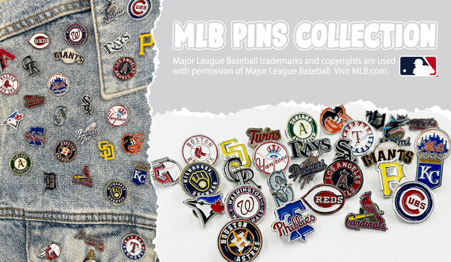 120年の歴史を誇る世界最高峰のプロ野球リーグ、メジャーリーグベースボールから『30球団』の球団ロゴを使ったピンバッジが登場！！