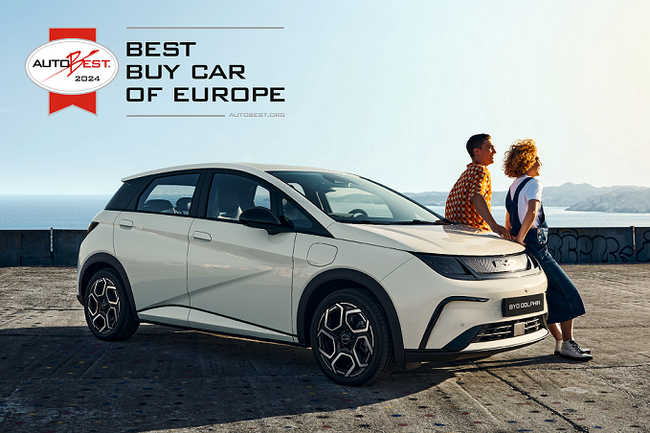 電気自動車販売台数世界 No.1（※1）の BYDが販売するコンパクトEV BYD DOLPHINが「Best Buy Car of Europe 2024」を受賞
