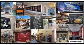 チョークアートのパイオニア企業が、「看板制作」に特化したサイトを開設！ アナログな手描きの温かみと耐久性を兼ね備えた、リーズナブルな「屋外向け看板」が強み