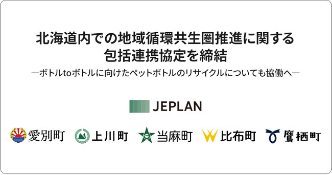 株式会社JEPLANが、北海道愛別町、上川町、当麻町、比布町、愛別町外３町塵芥処理組合ほか、鷹栖町と地域循環共生圏推進に関する包括連携協定を締結