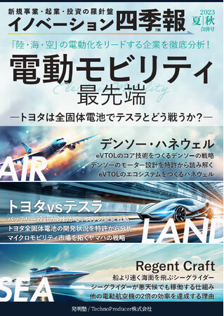 『新規事業・起業・投資の羅針盤「イノベーション四季報(TM)」《2023年夏・秋合併号》電動モビリティの最先端　～「陸・海・空」の電動化をリードする企業の戦略を徹底分析～』販売開始のお知らせ