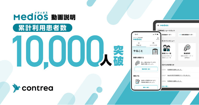 MediOSの累計利用患者数が1万人を突破！Contrea株式会社