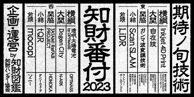 世界を進化させるテクノロジーを称える『知財番付2023』受賞知財10点が決定！