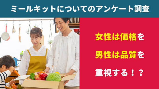 【354人に調査】女性は利用のしやすさ、男性は品質を重視する！？～ミールキットについてのアンケート～