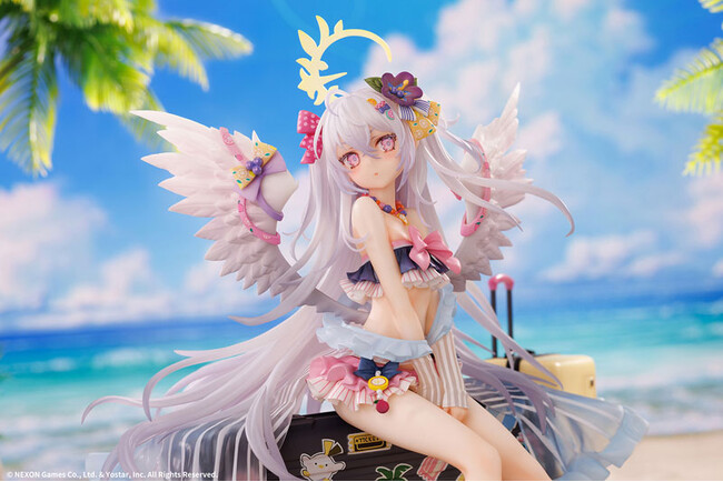 『ブルーアーカイブ -Blue Archive-』より、可憐な水着姿の「アズサ」をフィギュア化。顔パーツの差し替えにより「ジト目」の再現も可能。