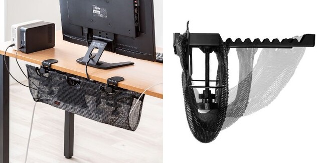 デスク下に設置できるメッシュ素材のケーブルトレーを12月29日に発売