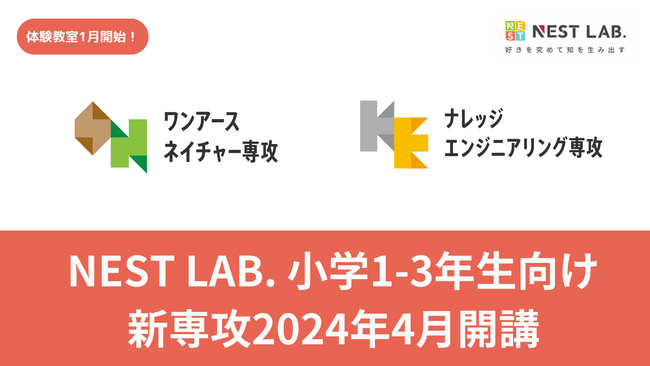 小中学生のオンライン研究スクール「NEST LAB.」小学生1-3年生向けのネイチャーとエンジニアリングのセンスを身につける新専攻を2024年4月に開講