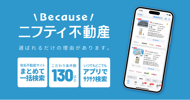 ニフティライフスタイル、ニフティ不動産の新キャッチコピー『＼Because／ ニフティ不動産』を発表
