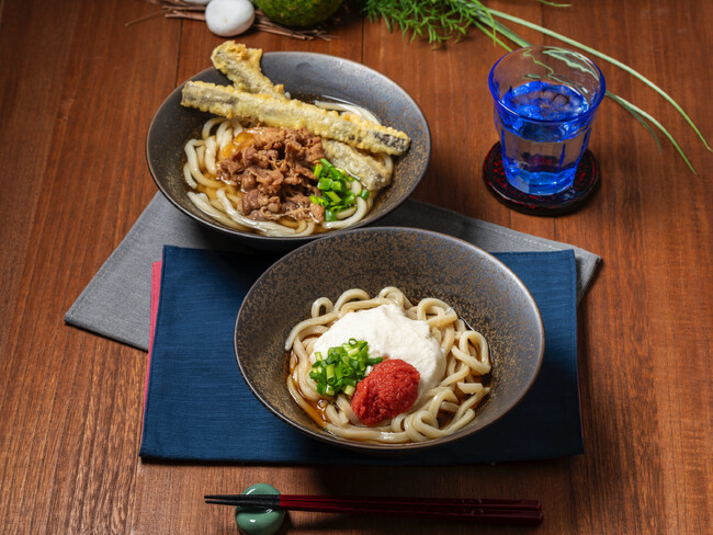 旬食材“ごぼう天”×牛肉のうどんと、相性抜群なとろろと明太子が絡むうどんが新たに誕生！ 『牛肉とごぼう天のうどん』と『明太とろろぶっかけうどん』が新発売