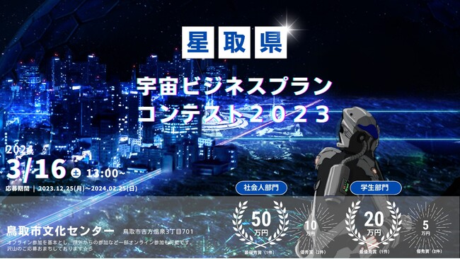 星取県宇宙ビジネスプランコンテスト2023　募集開始