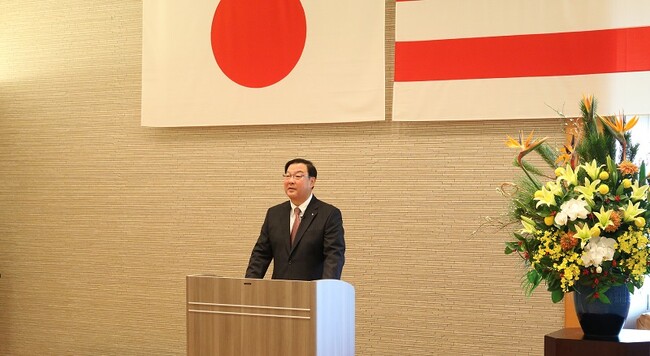 商事始めで社長あいさつ