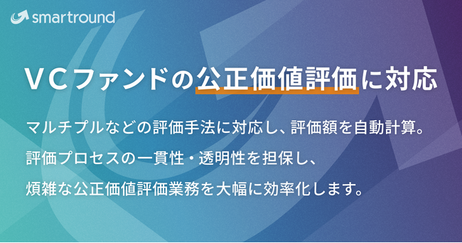smartround、VCファンドの公正価値評価に対応。