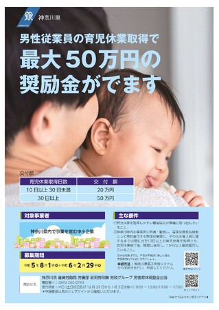 男性の育児休業取得促進奨励金の募集について