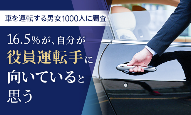 【車を運転する男女1000人に調査】16.5％が、自分が「役員運転手」に向いていると思う