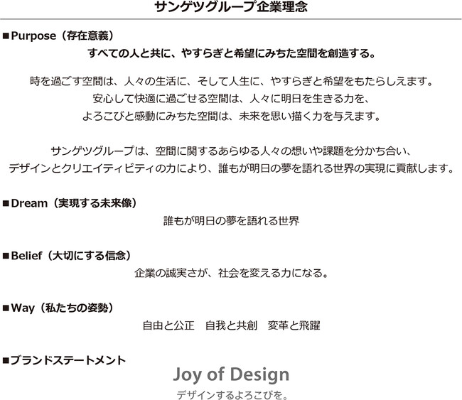 サンゲツグループの新たな企業理念を策定