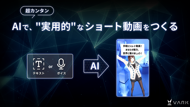 テキストやボイスから、魅力的なショート動画を手軽につくれる！「AI × VARK SHORTS」のティザーサイトが公開！