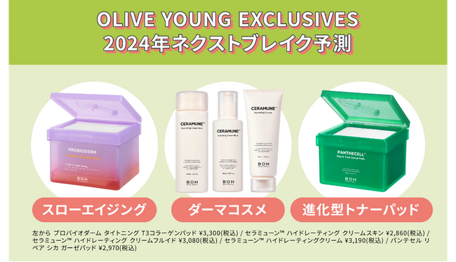 【2024ネクストブレイク予測発表】韓国・OLIVE YOUNGのPBストア『OLIVE YOUNG EXCLUSIVES』　～2024年注目ワードは「スローエイジング」「ダーマコスメ」～