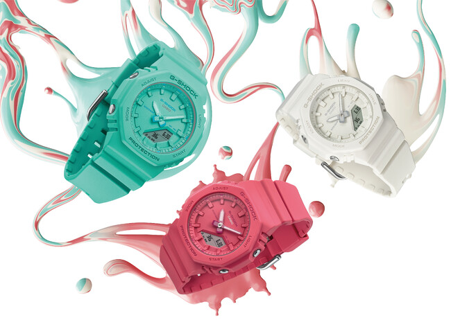 鮮やかなワントーンカラーを採用したコンパクトサイズの“G-SHOCK”