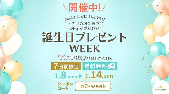 【誕生日プレゼントウィーク開催 】1月、2月誕生石アイテムTOP5 