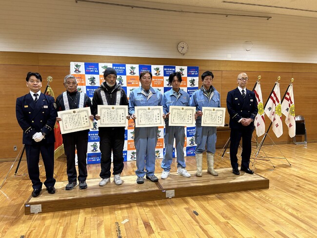 迅速な救助で早期搬送へ　救助活動を行った6名に感謝状を贈呈
