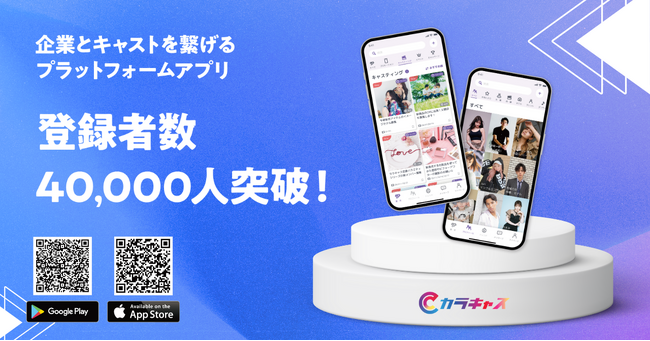 企業とキャストを繋げるアプリ『カラキャス』が登録者数40,000人を突破！