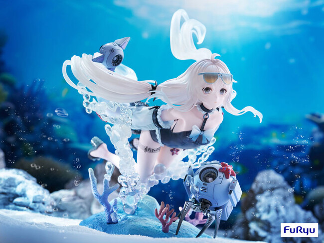 『パニシング：グレイレイヴン』より、水着姿の「21号」がフィギュア化。戦闘用スレーブユニット「ちびっこ」やサンゴ、ヒトデなどもイラストを元に再現。