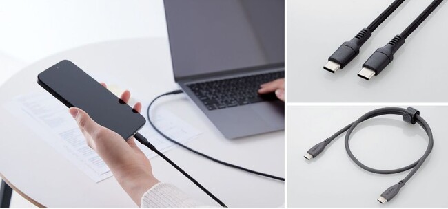 スマートフォンもパソコンも、これ一本で高速充電！高耐久タイプ・シリコンタイプの2つから選べるUSB Power Delivery(最大100W) USB-Cケーブルを新発売