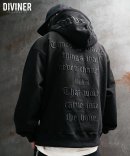 【BlackLetter】Rear Embroidery Zip Hoodie(ブラック)
