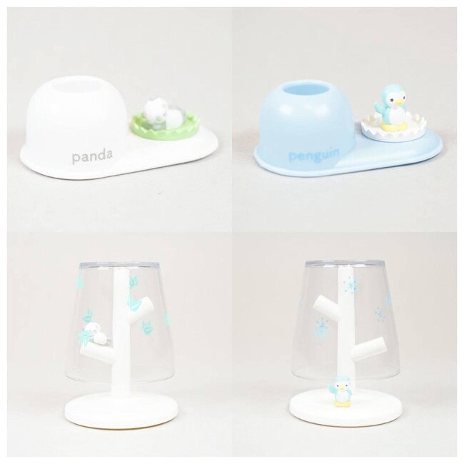ハシートップイン定番商品★ミニうがいコップ&スタンドと歯ブラシスタンドに「パンダ」「ペンギン」が登場！！