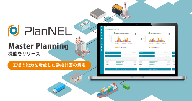 SaaS型SCMサービス「PlanNEL」が、Master Planning機能をリリース。工場の能力を考慮した中長期の需要予測～供給計画の策定までをワンストップで実現。