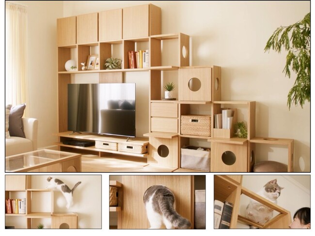 【ニトリ】ペットも人も心地いい。キャットタワーにもなる壁面収納が新登場！
