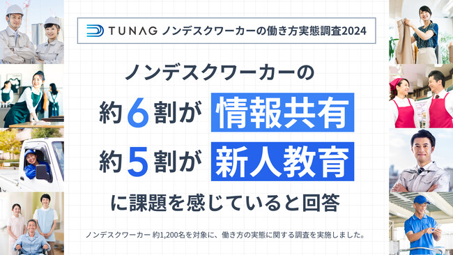 【調査リリース】ノンデスクワーカー約1,200名へのアンケートで、情報共有や新人教育の課題が明らかに。
