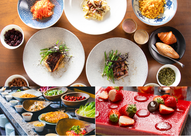 【ダーワ・悠洛 京都】いちごスイーツも！ヘルシーな発酵食品のメインも！進化したウェルビーイングビュッフェをお届け