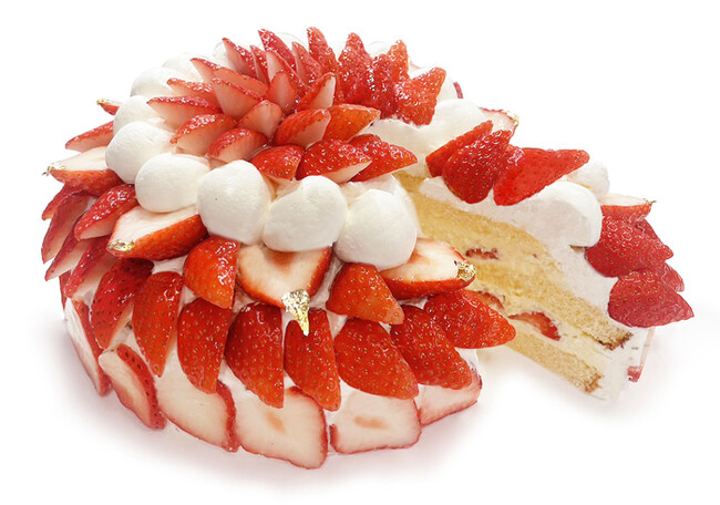 カフェコムサは毎月22日がショートケーキの日！1月は「華がかり」をふんだんに使用したショートケーキが登場