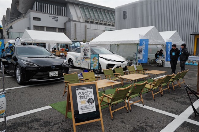 福岡モビリティーショー2023にて、キャンプ女子株式会社はモビリティとキャンプの未来を提案。FCEV・MIRAIと九州キャンプ旅をテーマに、展示とセミナーを実施しました。