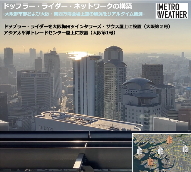 大阪2号機となるドップラー・ライダーを大阪梅田ツインタワーズ・サウス屋上に展開