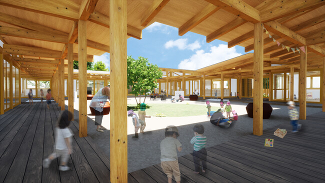 学生のアイデアがカタチに　つつじが丘保育園（仮称）の建設工事が始まりました