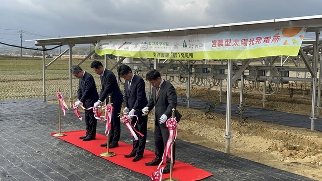 中国電力との非FIT営農型太陽光発電所開発 プロジェクト第一号機が運転開始