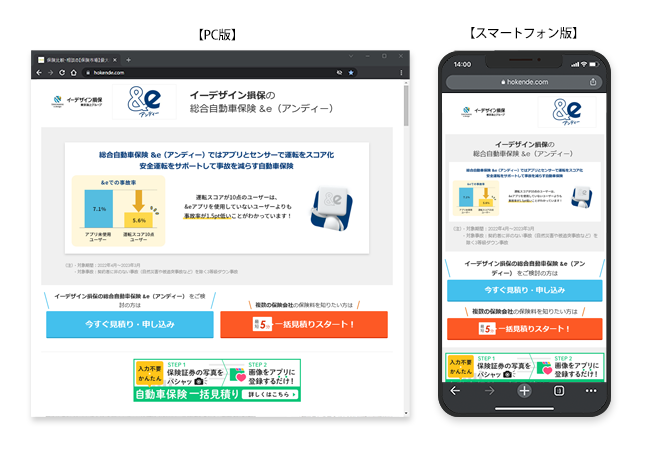 国内最大級の保険選びサイト「保険市場」に、イーデザイン損保の『総合自動車保険 &e（アンディー）』を掲載しました！