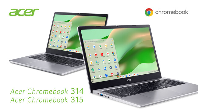 大画面15.6インチ、14インチディスプレイを採用した、Acer Chromebook新モデル4機種が登場！薄型・軽量設計、快適なビデオ通話を楽しめる機能を搭載！