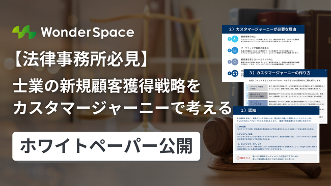 【法律事務所必見】「広告予算の無駄遣いをSTOP！士業の新規顧客獲得戦略をカスタマージャーニーで考える」資料ダウンロード開始