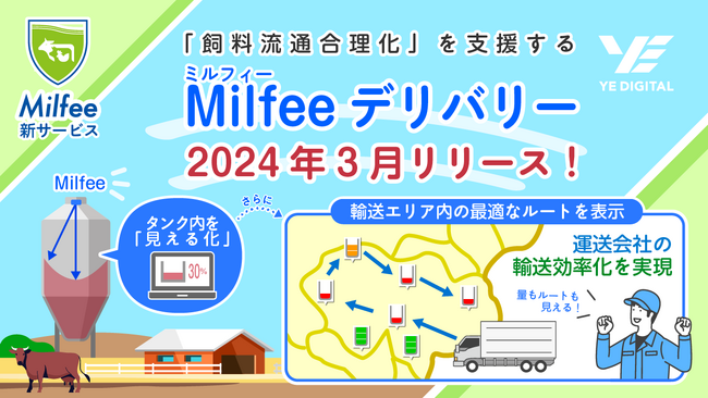 YEデジタル、「飼料流通合理化」を支援する『Milfeeデリバリー』 2024年3月に提供開始