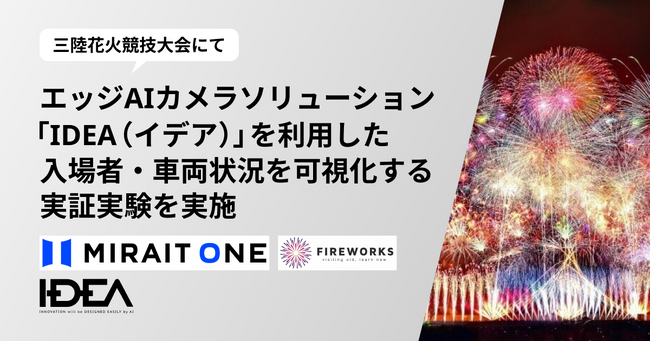 「三陸花火競技大会」にてエッジAIカメラソリューション「IDEA(イデア)」を利用した入場者や駐車場への車両の状況を可視化する実証実験を実施いたしました。