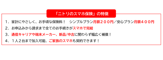 株式会社ニトリファシリティがニッセイプラス提供保険商品をホワイトレーベル「ニトリのスマホ保険」として新たに販売開始しました