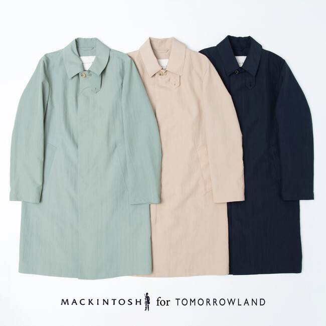 2月8日（木）よりルミネ5店舗とオンラインストアにて〈MACKINTOSH〉の「DUNKELD」に、機能性素材を載せたコート〈MACKINTOSH for TOMORROWLAND〉の先行販売を開始。
