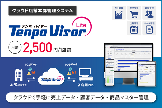 店舗DXを身近に！売上管理を低コストで手軽にできるクラウドシステム「TenpoVisor Lite」提供開始