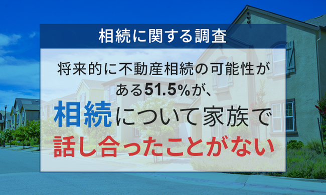 【相続に関する調査】将来的に不動産相続の可能性がある51.5％が、相続について家族で話し合ったことが「ない」
